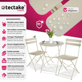 Tectake Ensemble table et chaises bistrot Frieda, pliable pour 2 personnes  