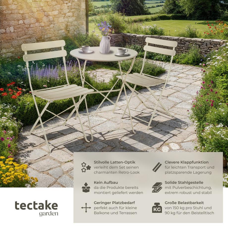 Tectake Ensemble table et chaises bistrot FRIEDA pour 2 personnes  