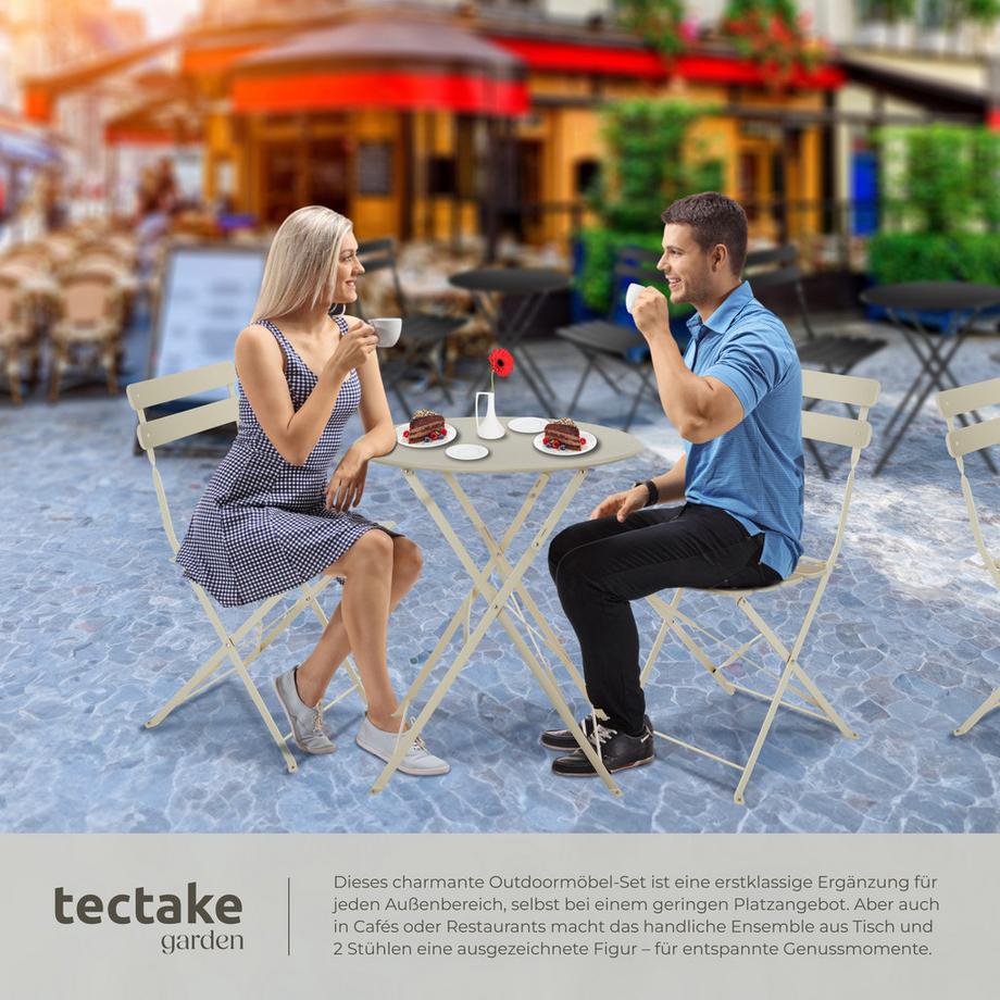 Tectake Ensemble table et chaises bistrot FRIEDA pour 2 personnes  