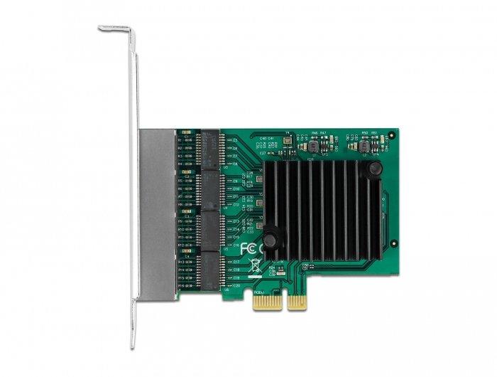 DeLock  Scheda PCI Express x1 per 4 x Gigabit LAN 