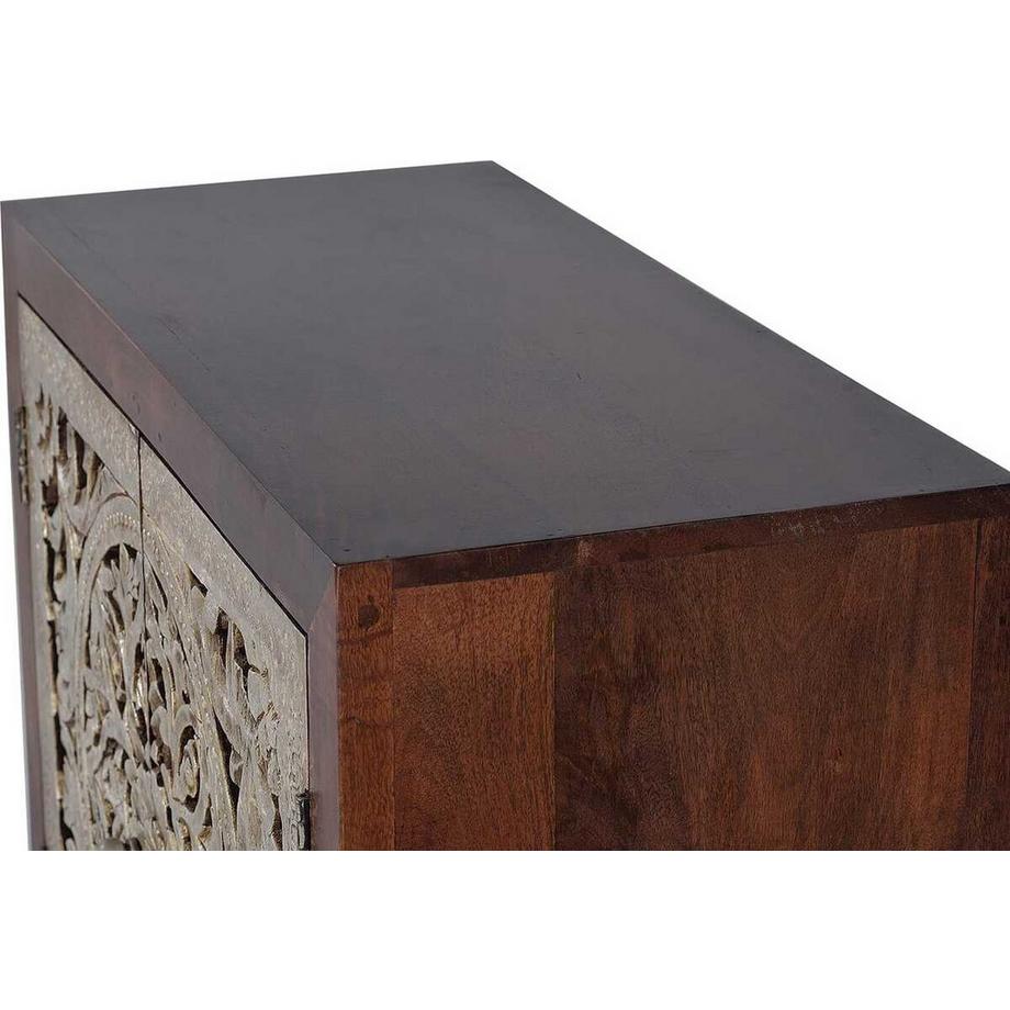 mutoni Commode Rea bois de manguier brun 80x80  