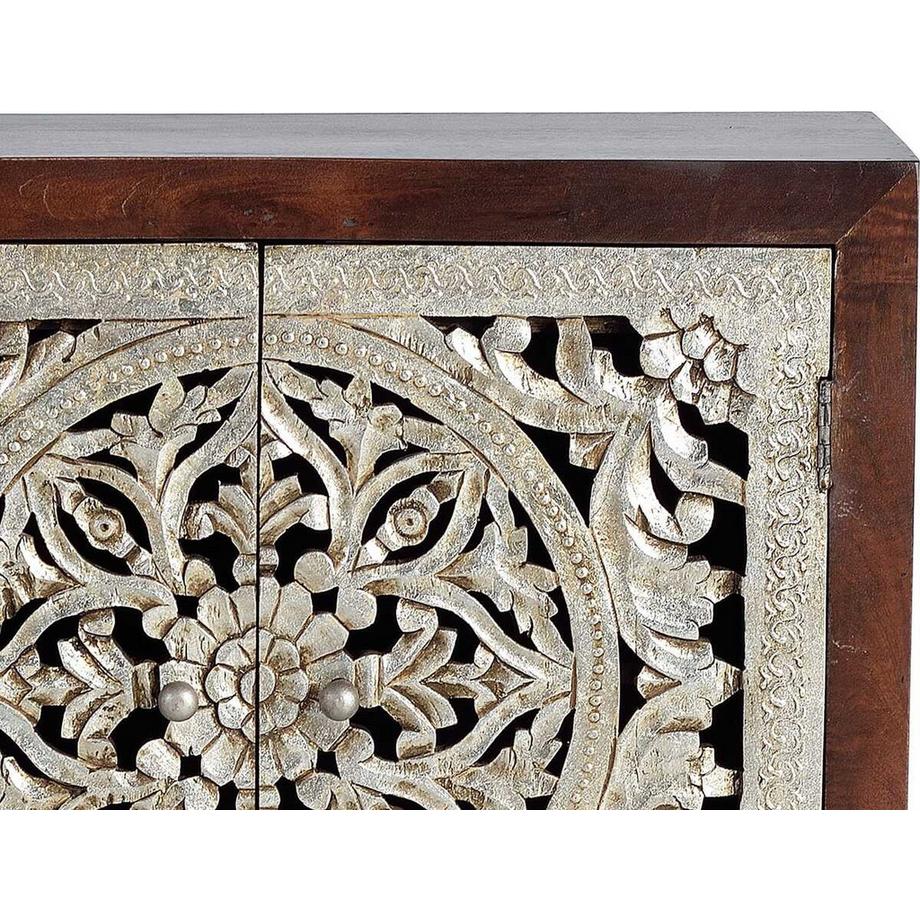 mutoni Commode Rea bois de manguier brun 80x80  