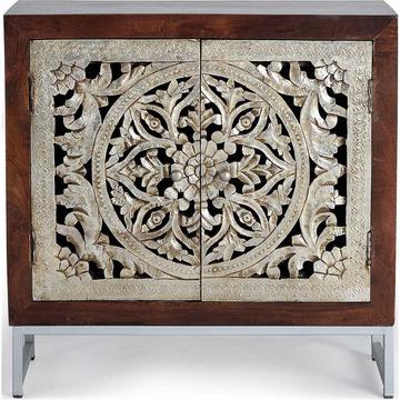 Commode Rea bois de manguier brun 80x80