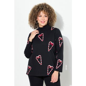 Sweatshirt, Zuckerstangen, Classic, Stehkragen, Langarm