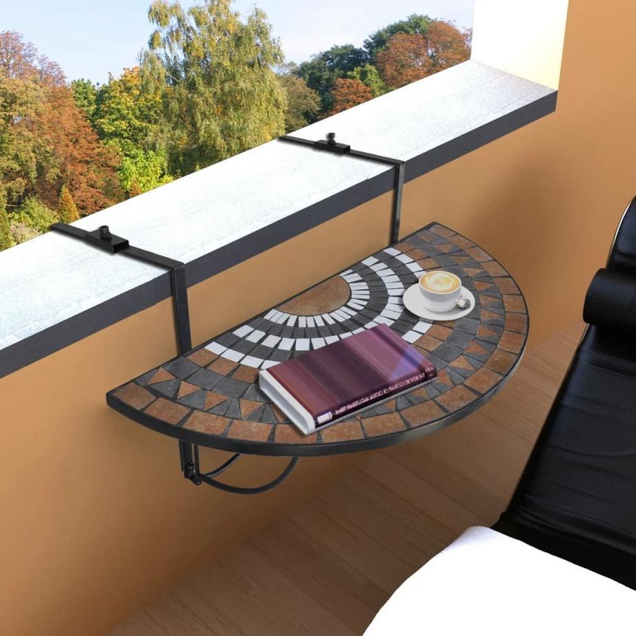 VidaXL tavolo da balcone Ceramica  