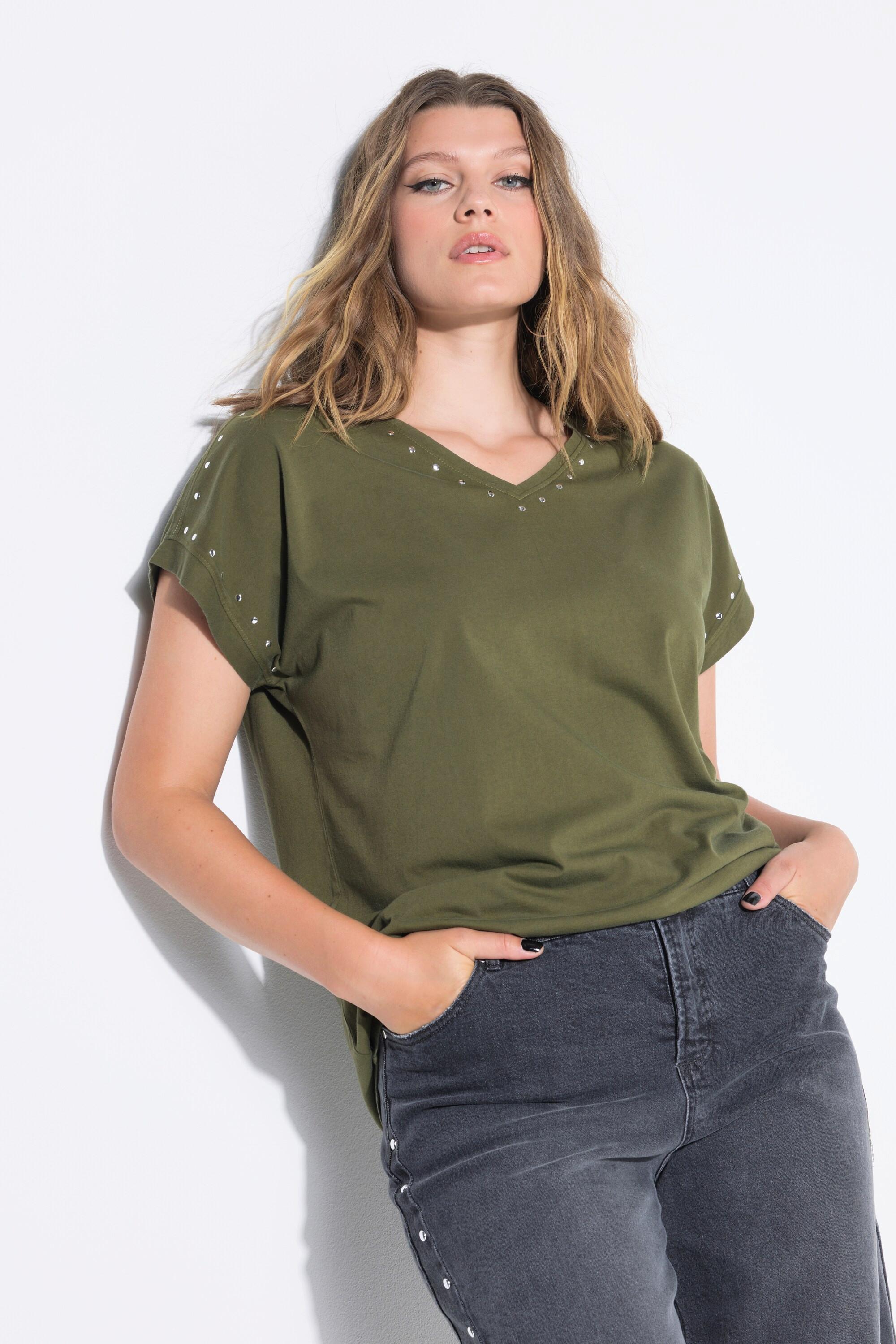 Studio Untold T-shirt Oversize Rivets Délavage Acid Washed  