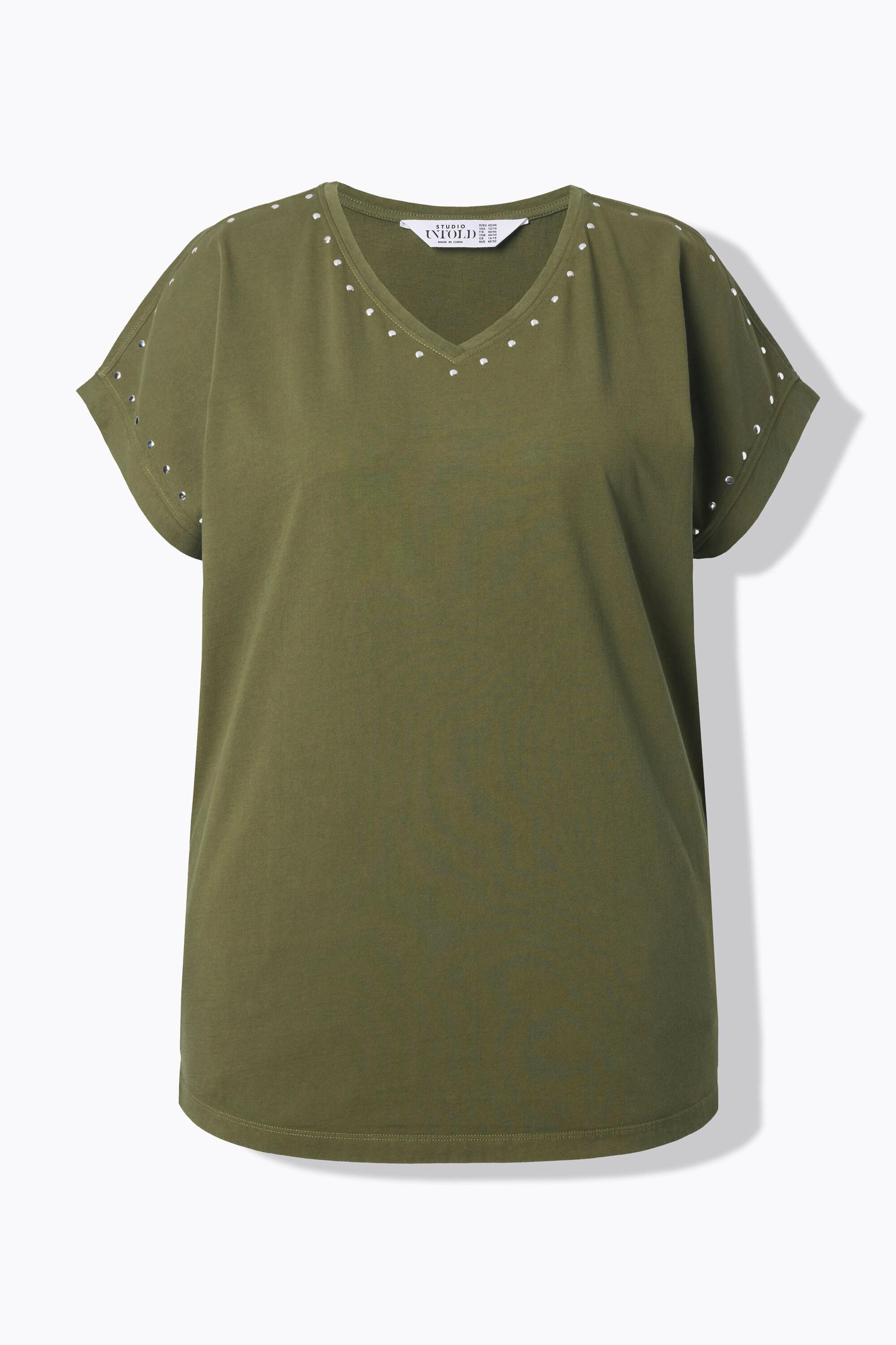 Studio Untold T-shirt Oversize Rivets Délavage Acid Washed  