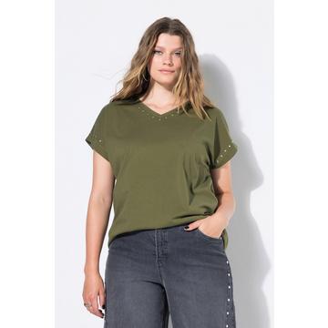 T-shirt oversize avec rivets, délavage acid washed