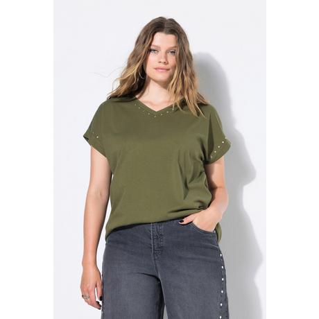 Studio Untold T-shirt Oversize Rivets Délavage Acid Washed  