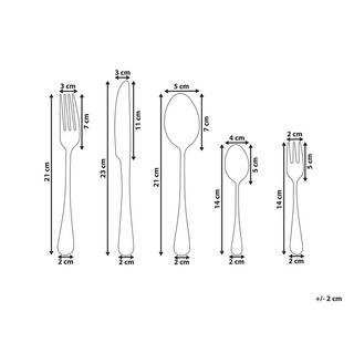 Beliani Set di 30 posate en Acciaio inox Classico FUSILLI  