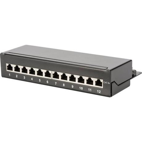 Digitus  Desktop CAT 6A, Patch Panel, geschirmt Klasse EA, 12-port RJ45, 8P8C, LSA 