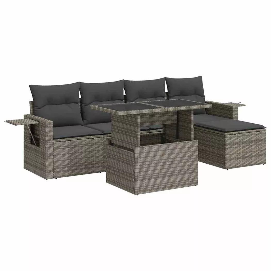 VidaXL - Gartensofa set poly-rattan, One Size, Grau