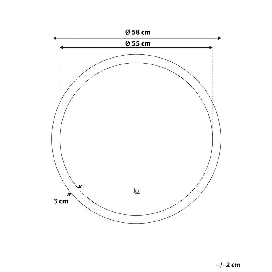 Beliani Specchio da bagno con luce LED en Materiale sintetico Moderno YSER  