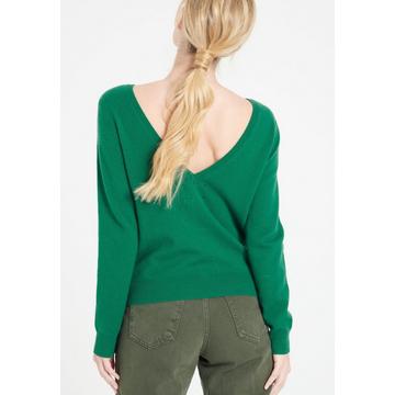 MIA 7 Pull décolleté en V dans le dos - 100% cachemire