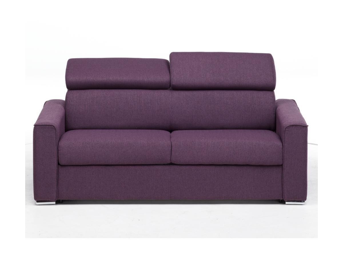 LINEA SOFA Schlafsofa 3Sitzer Stoff VIZIR Violett Liegefläche 1Matratzen  