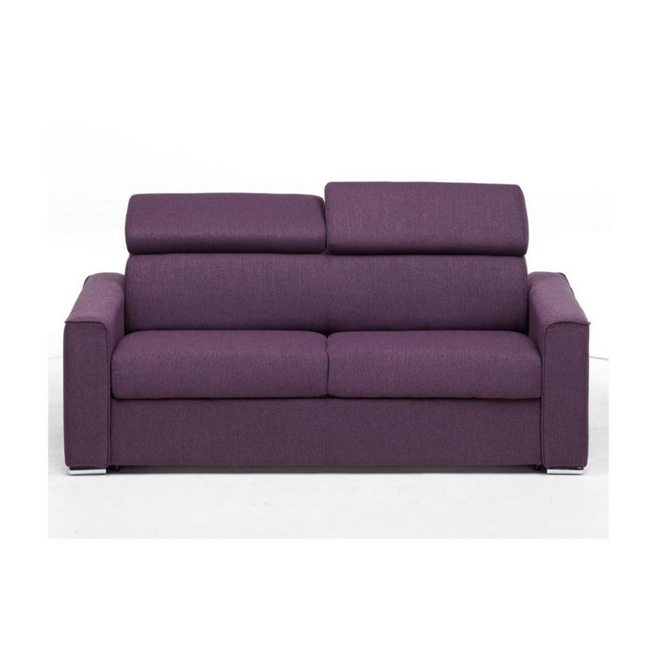 LINEA SOFA Schlafsofa 3Sitzer Stoff VIZIR Violett Liegefläche 1Matratzen  