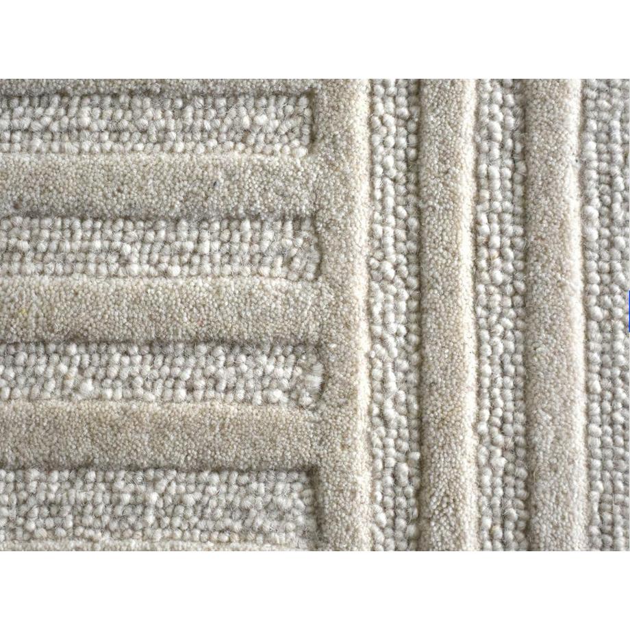 Vente-unique  Teppich - Relief-Optik - 100 % Wolle - handgefertigt - 160 x 230 cm - 2200 g/m2 - Elfenbeinfarben - ASSINIE 