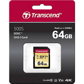 Transcend  Premium 500S SDXC-Karte 64 GB Class 10, UHS-I, UHS-Class 3, v30 Video Speed Class 