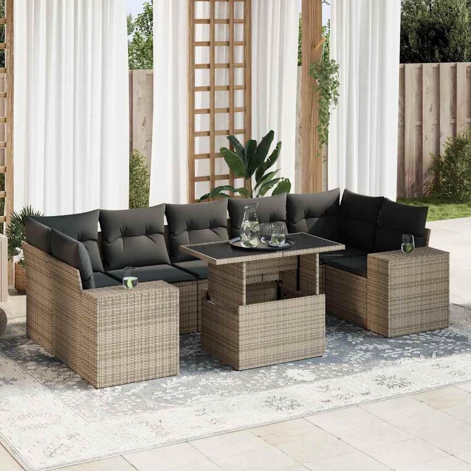 VidaXL set di divani da giardino Polirattan  