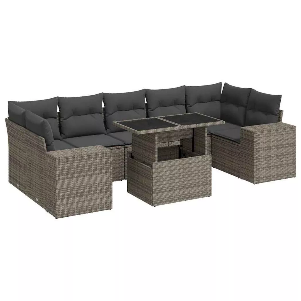 VidaXL - Garten sofagarnitur poly-rattan, One Size, Grau