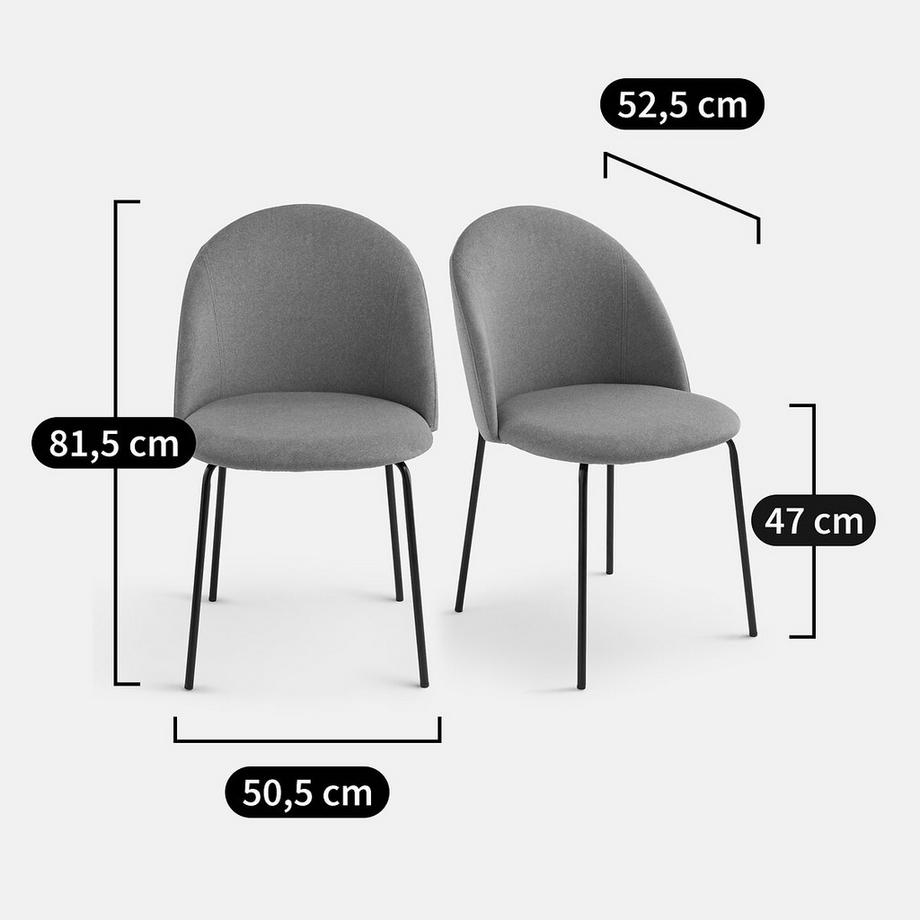 La Redoute Intérieurs Lot de 2 chaises velours  