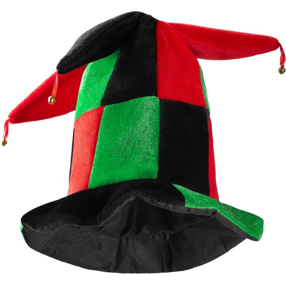 Tectake  Grande cappello da giullare con campanelli 