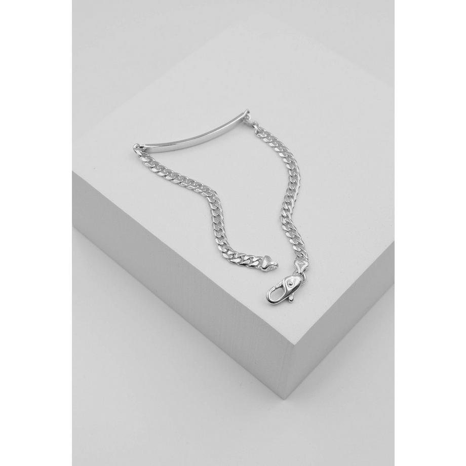 MUAU Schmuck  ID-Armband Panzer Weissgold 750, 19cm, 4mm 