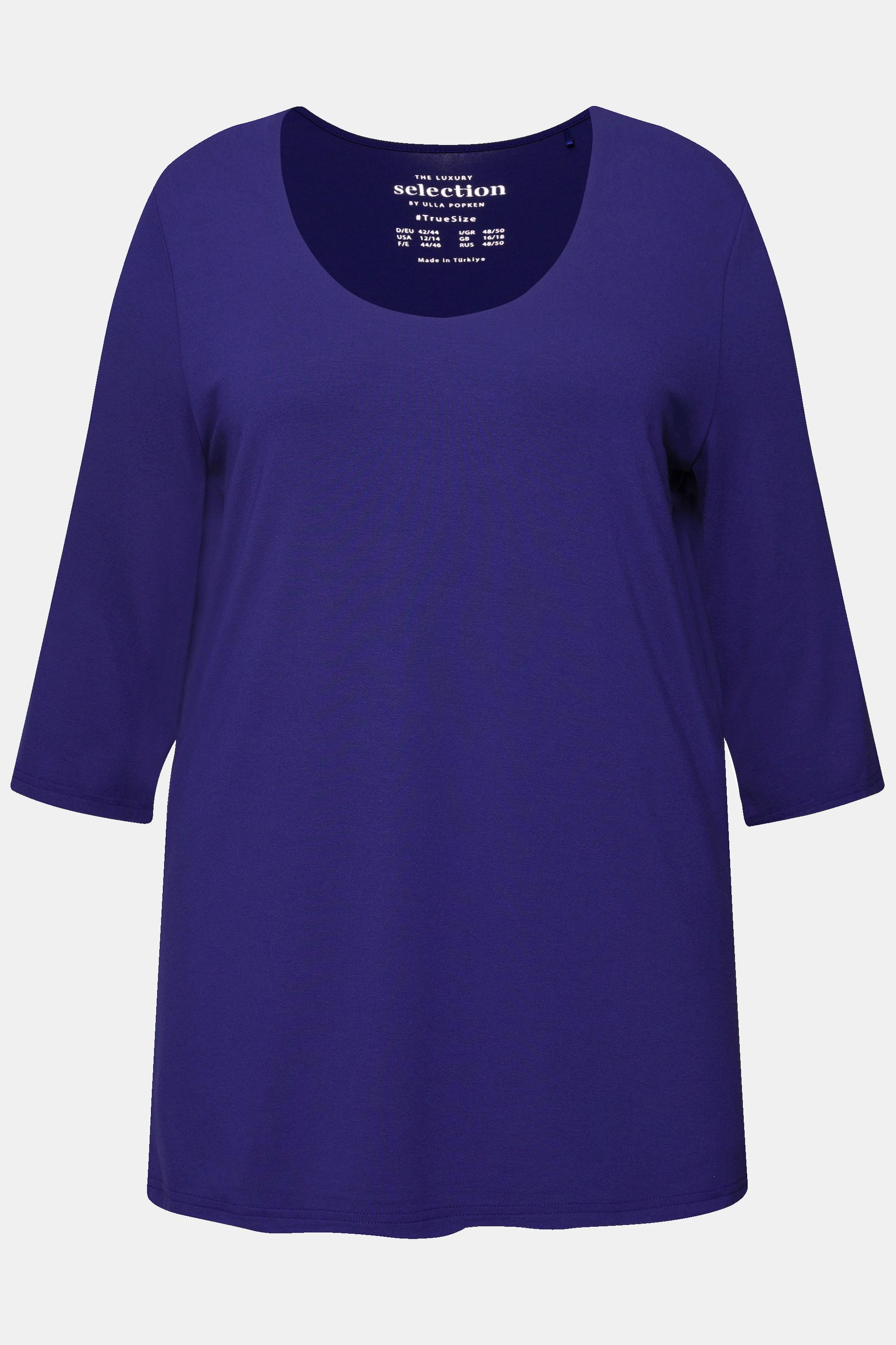 Ulla Popken Maglia Scollo Ampio Maniche 3/4  