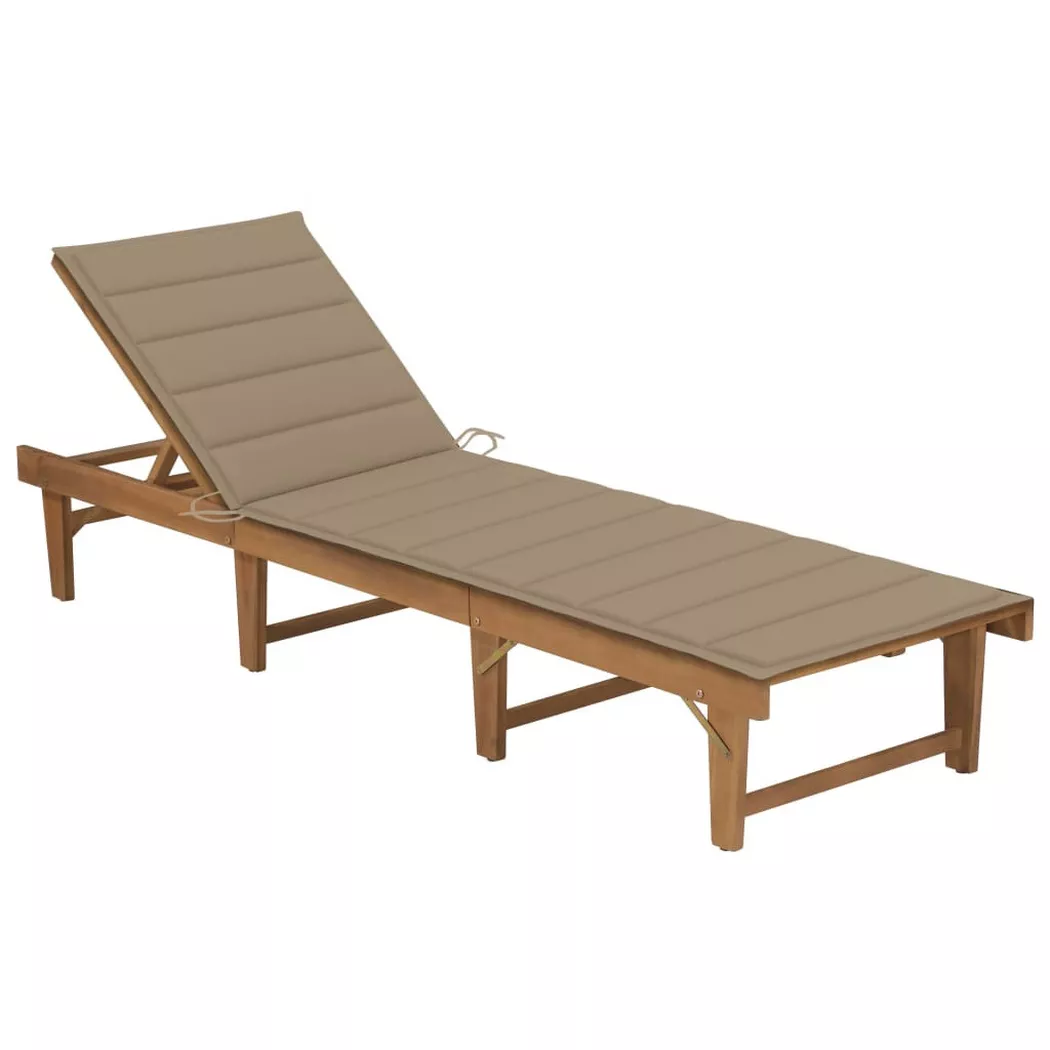 VidaXL - Sonnenliege akazienholz, One Size, Beige