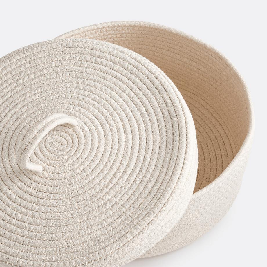 La Redoute Intérieurs Lot de 2 paniers en coton avec couvercle  