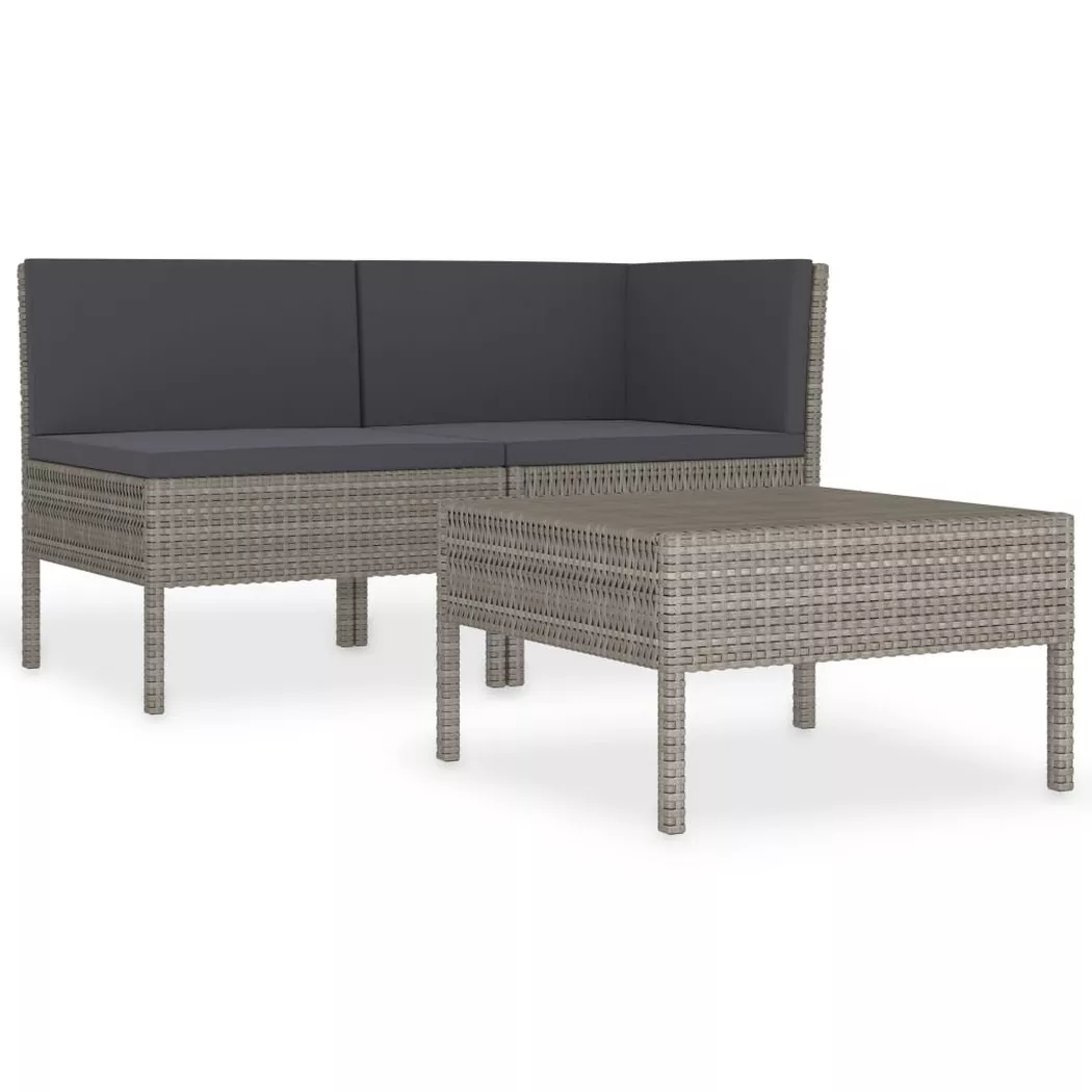 VidaXL - Ensemble de meubles de jardin rotin synthétique, One Size, Gris