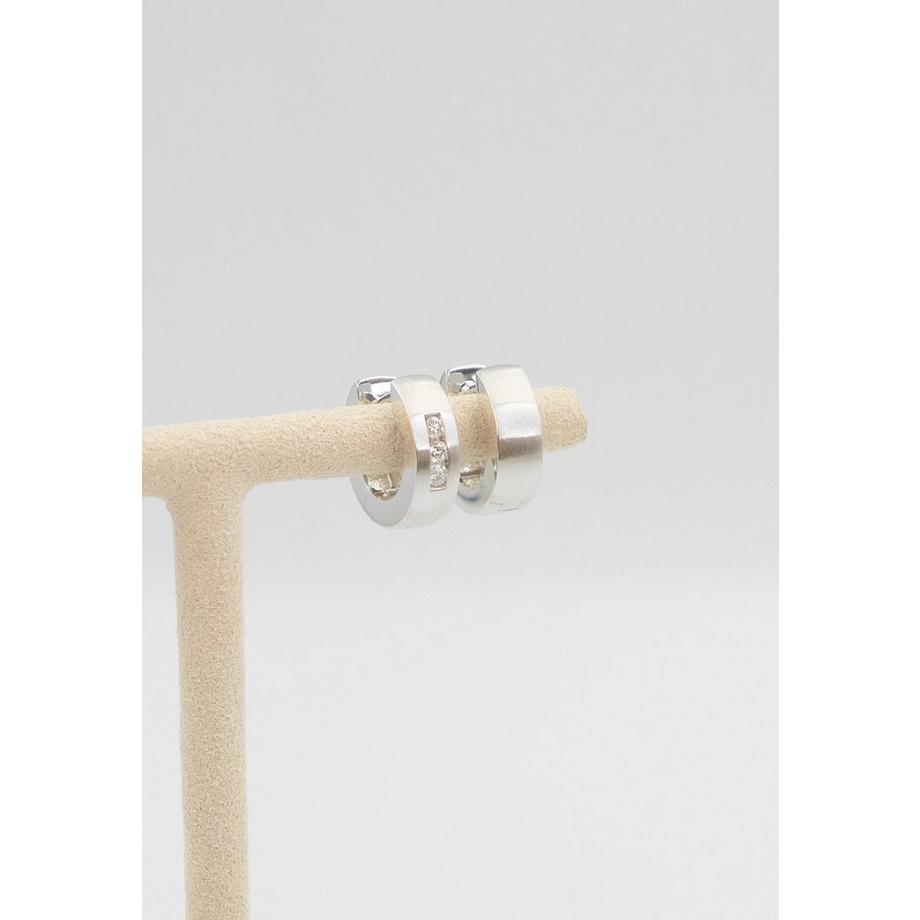 MUAU Schmuck  Creolen Weissgold 750 Diamant 0.12ct. 14mm 