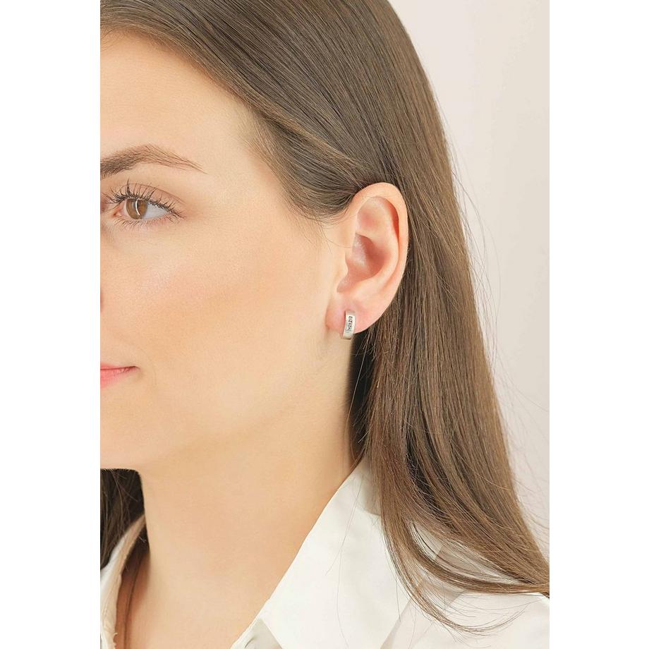 MUAU Schmuck  Creolen Weissgold 750 Diamant 0.12ct. 14mm 