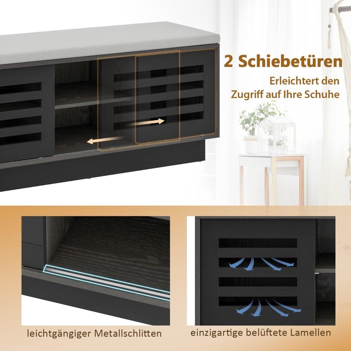 Northio Panca e scarpiera 2 in 1 con 6 scomparti e 3 ripiani regolabili 99,5 x 34,5 x 46 cm grigio  