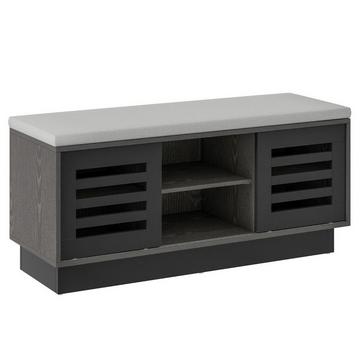 Panca e scarpiera 2 in 1 con 6 scomparti e 3 ripiani regolabili 99,5 x 34,5 x 46 cm grigio