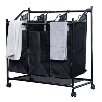 Panier à linge sur Roulettes avec 3 compartiments