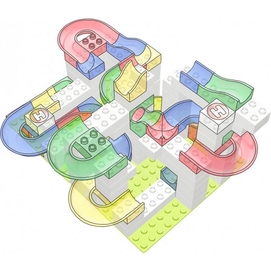 HUBELiNO  Bausteine Set Weiss (120Teile) 