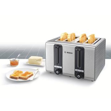 Toaster 4 Brenner, Toastfunktion Grau, Schwarz