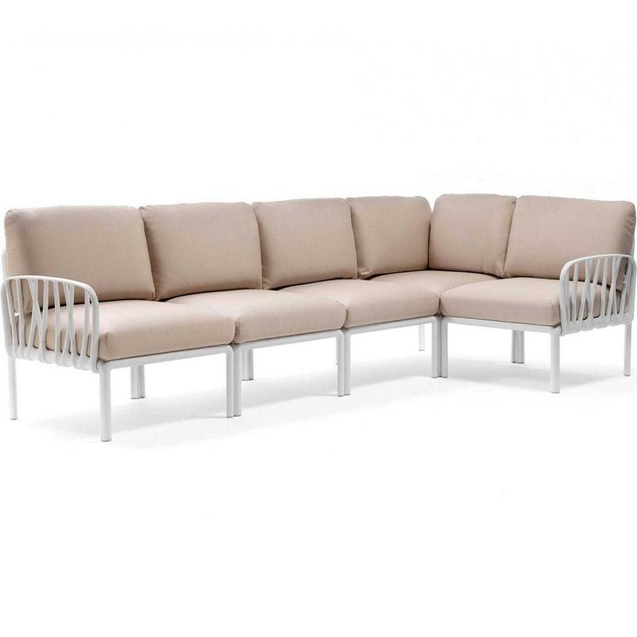 Gartenlounge komodo (5-tlg) weiss
