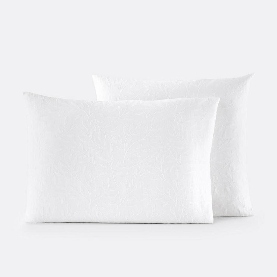 Taie d'oreiller végétal jacquard coton