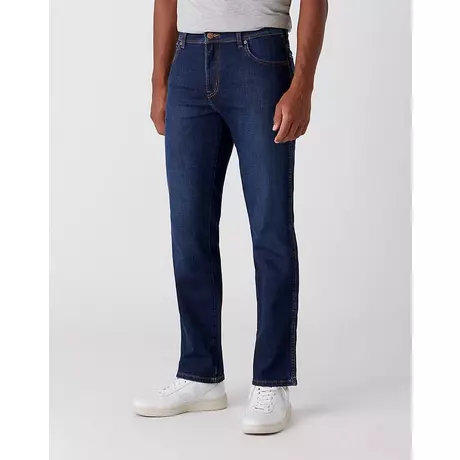 Wrangler Texas Slim Jeans Low Stretch  Bleu Denim Foncé