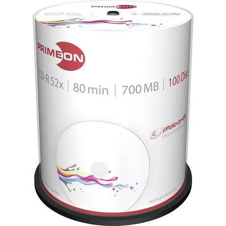 Primeon  Primeon 2761106 CD-R 80 vergine 700 MB 100 pz. Torre stampabile 