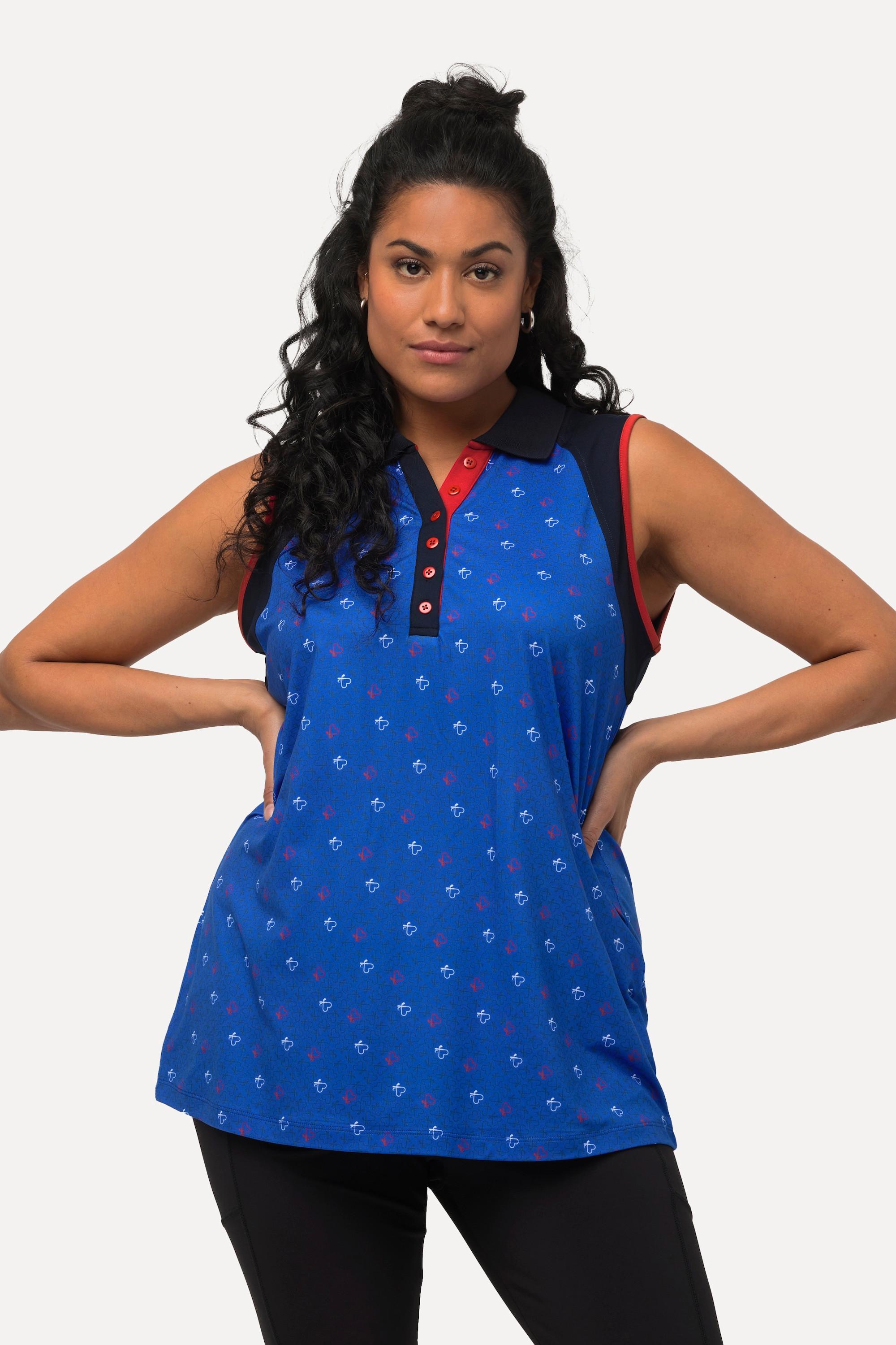 Ulla Popken Golfherz Slim ärmelloses schnelltrocknendes Polotop  