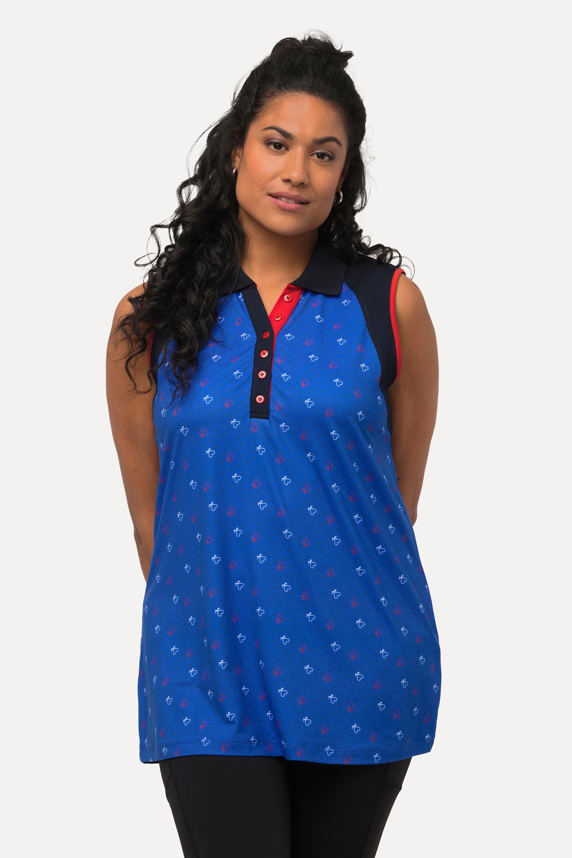 Ulla Popken Golfherz Slim ärmelloses schnelltrocknendes Polotop  