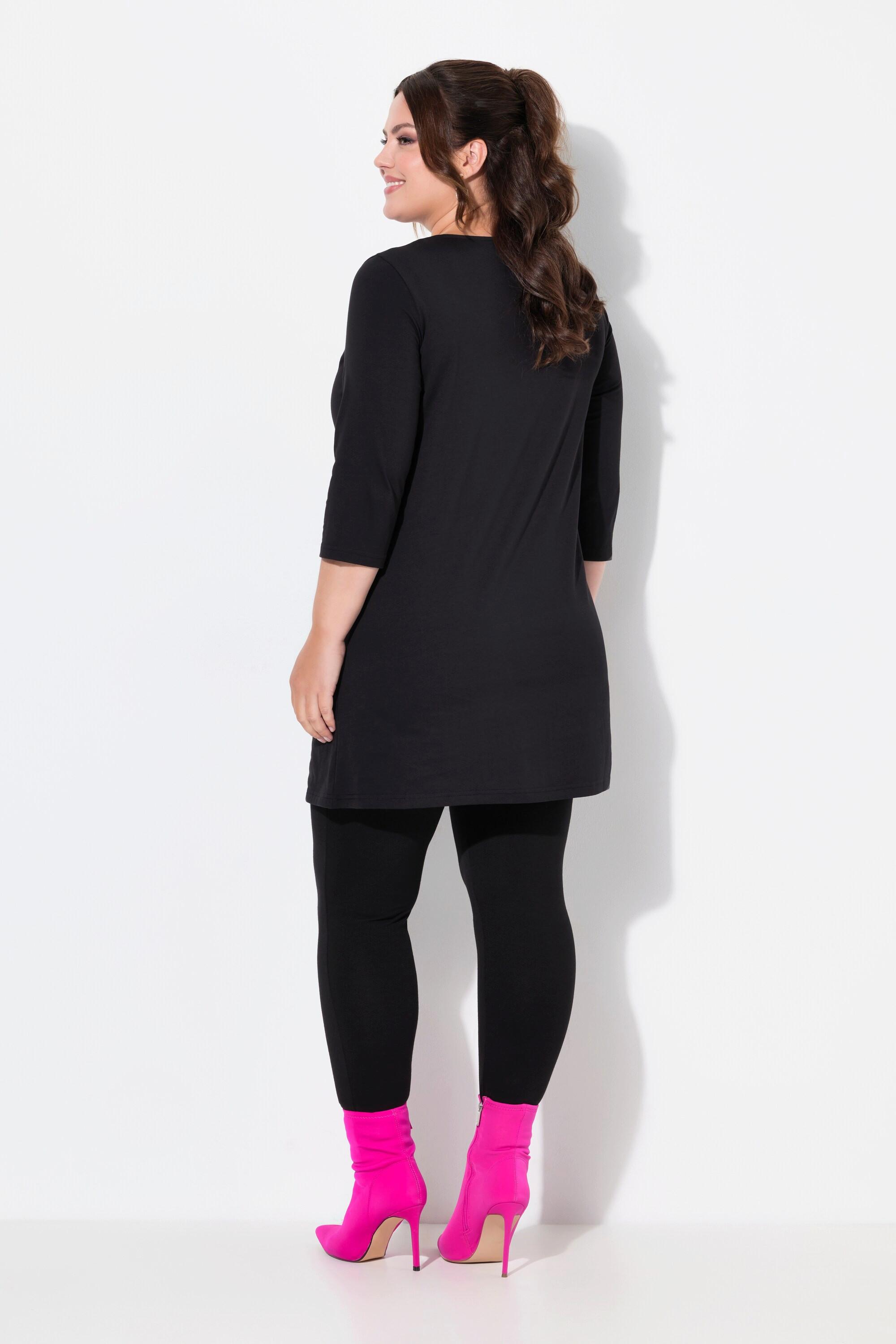 Ulla Popken  Longshirt, Taschen, A-Linie, Carree-Ausschnitt, 3/4-Arm 