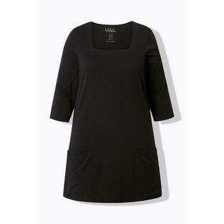 Ulla Popken  Longshirt, Taschen, A-Linie, Carree-Ausschnitt, 3/4-Arm 