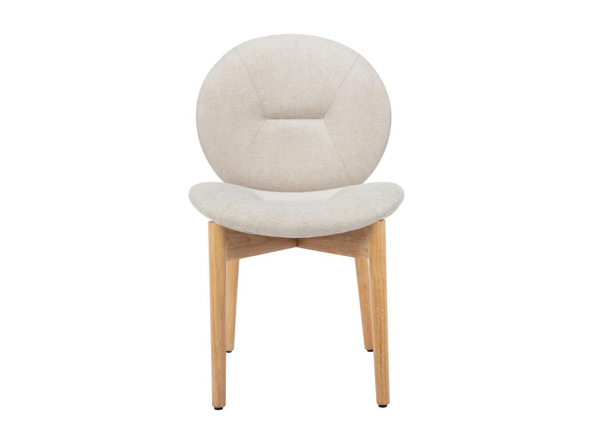 Vente-unique Sedia in Tessuto e Legno di hevea Beige - Lotto di 6 - ISADIO  