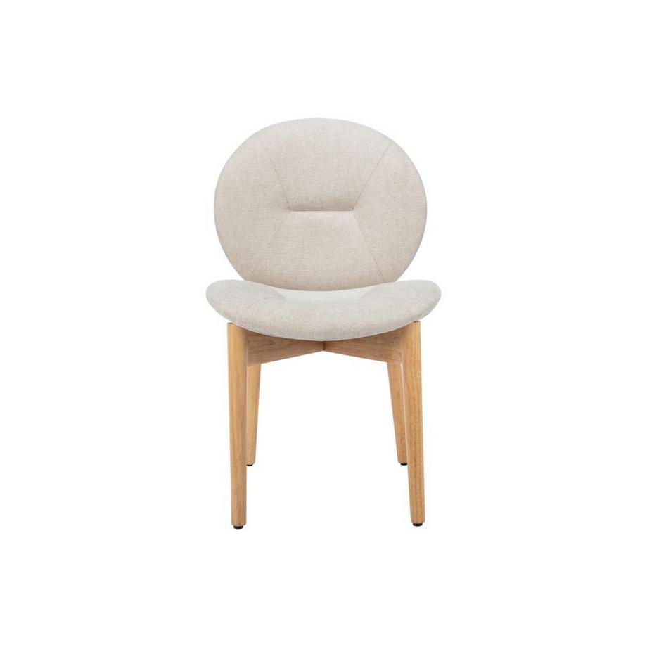 Vente-unique Sedia in Tessuto e Legno di hevea Beige - Lotto di 6 - ISADIO  