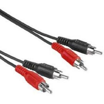 Hama 5m RCA M/M Audio-Kabel 2 x RCA Schwarz, Rot, Silber