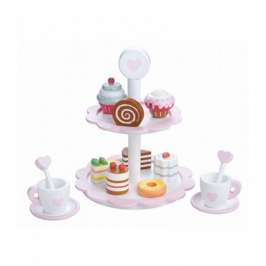 Spielba Holzspielwaren  Rollenspiele Etagere mit Patisserie 